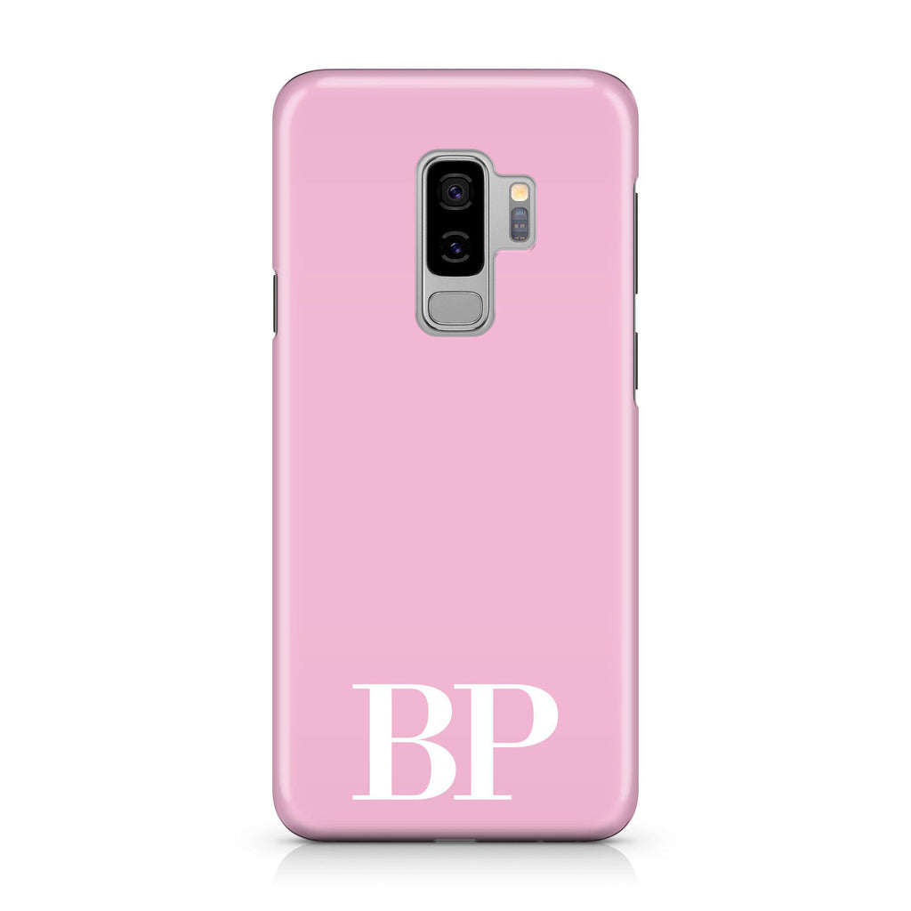 Personalised Pink x White Initials Samsung Galaxy S9 Plus Case