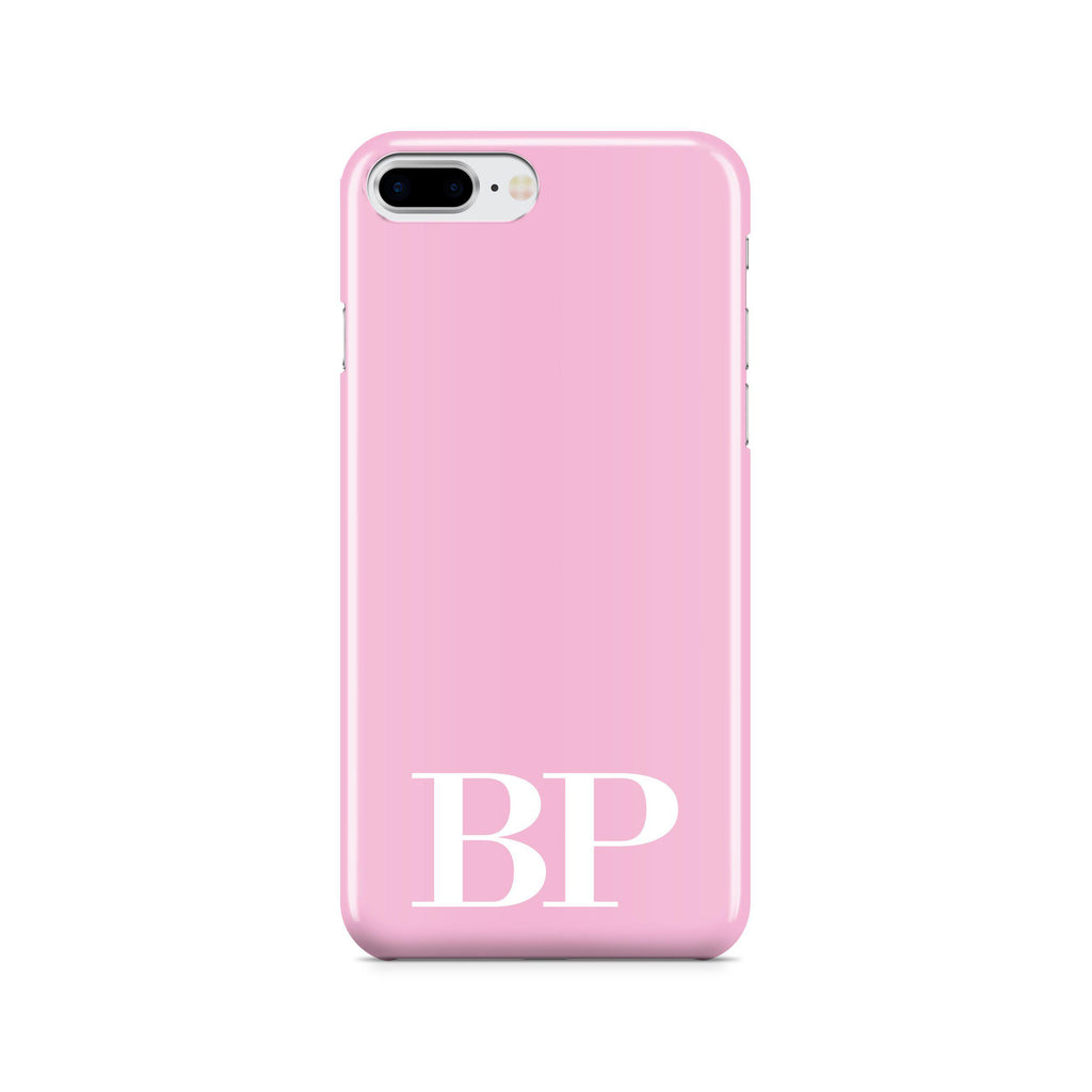 Personalised Pink x White Initials iPhone 8 Plus Case