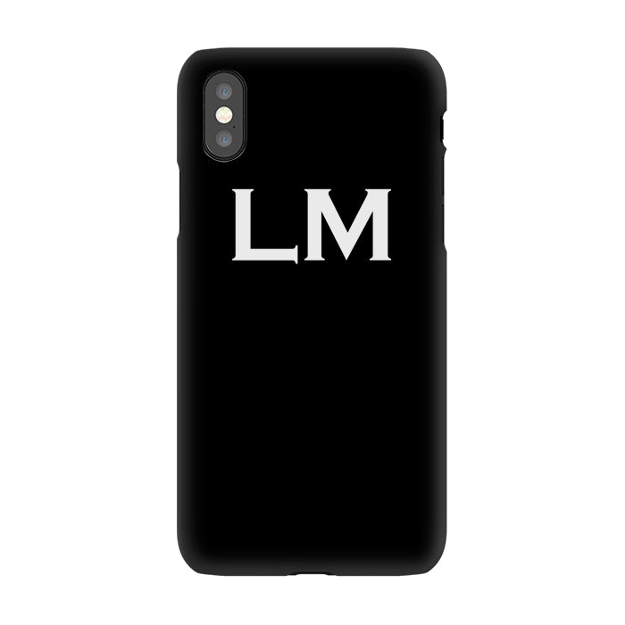 Personalised Black x White Top Initials iPhone X Case
