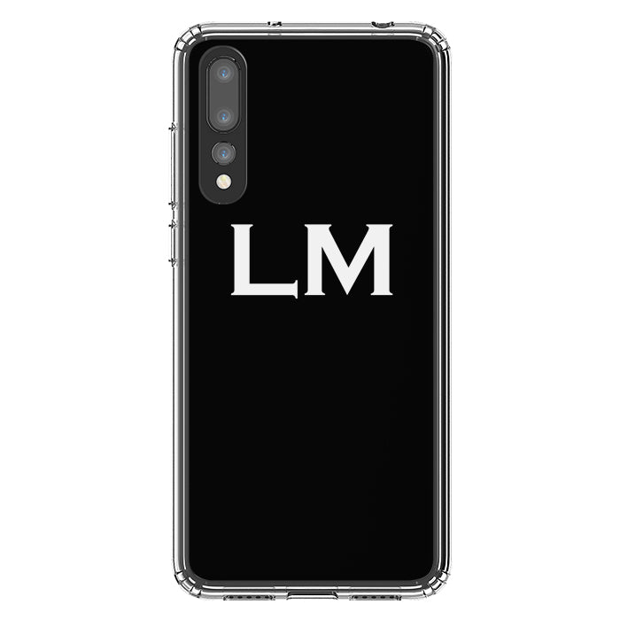 Personalised Black x White Top Initials Huawei P20 Pro Case