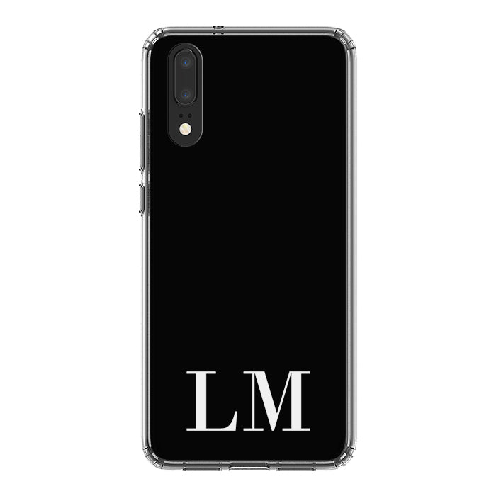 Personalised Black x White Initials Huawei P20 Case