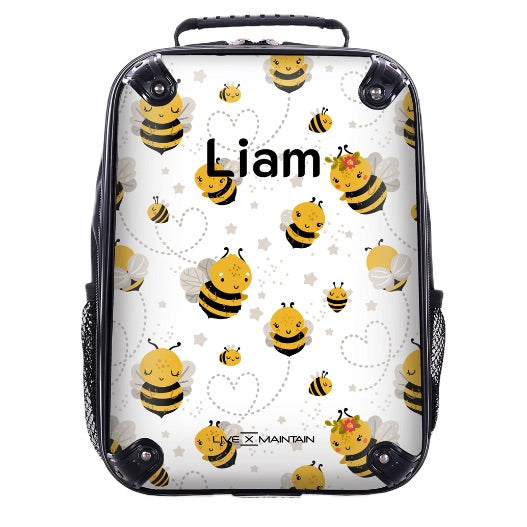Personalised Busy Bee Name Kids Backpack