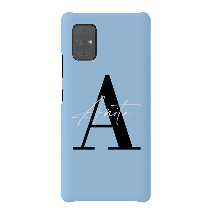 Personalised Baby Blue Name Initial Samsung Galaxy A71 Case