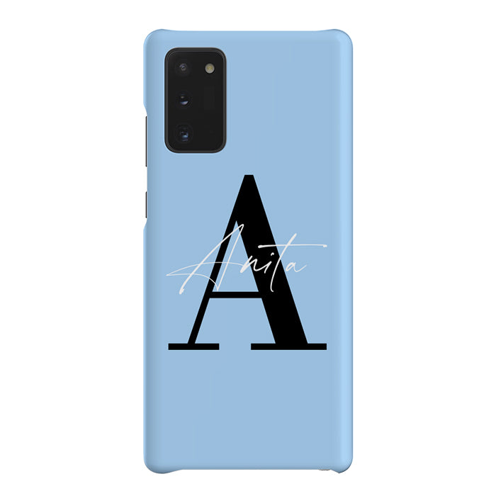 Personalised Baby Blue Name Initial Samsung Galaxy Note 20 Case