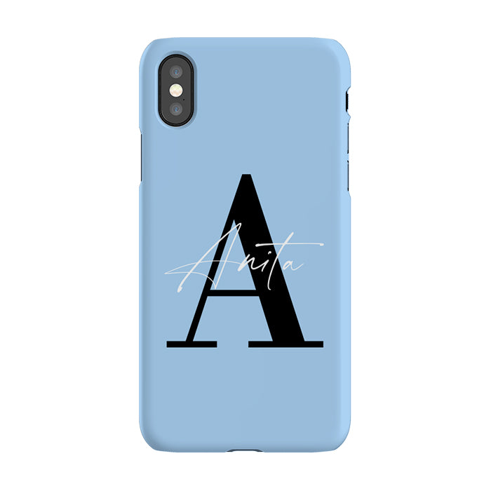 Personalised Baby Blue Name Initial iPhone XS Max Case