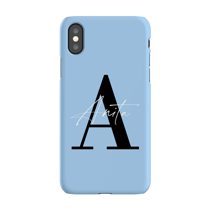 Personalised Baby Blue Name Initial iPhone XS Case