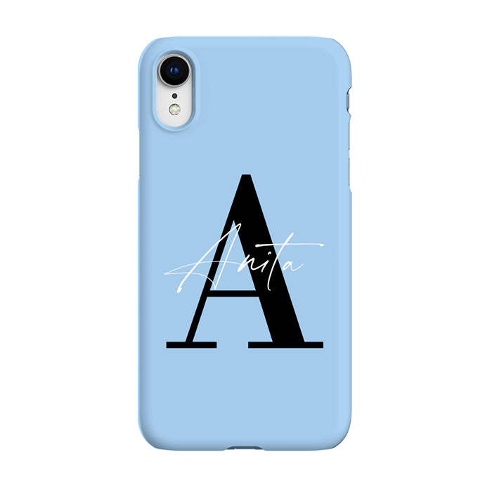 Personalised Baby Blue Name Initial iPhone XR Case