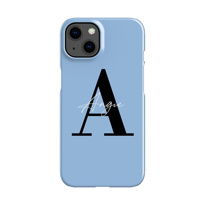 Personalised Baby Blue Name Initial iPhone 15 Case