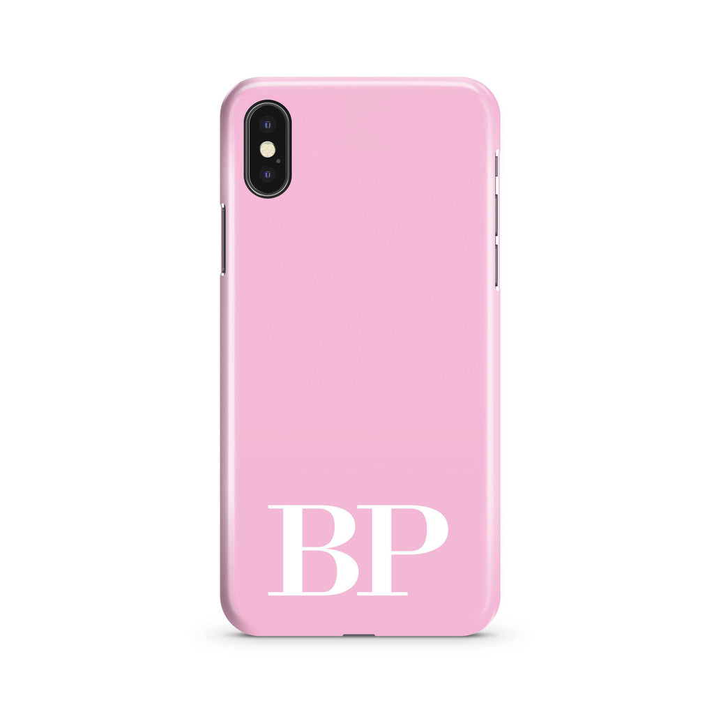 Personalised Pink x White Initials iPhone XS Case