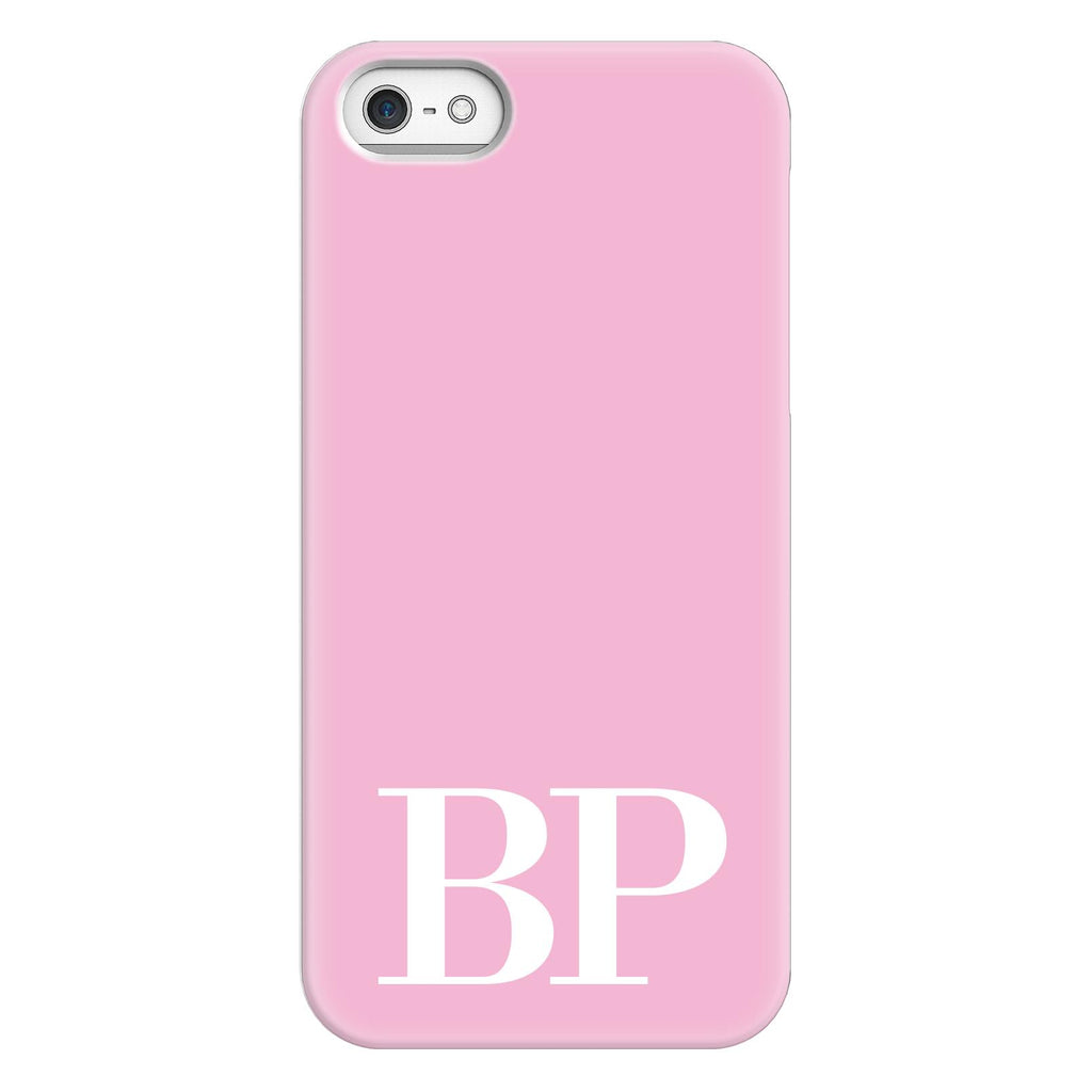 Personalised Pink X White Initials iPhone 5/5s/SE (2016) Case