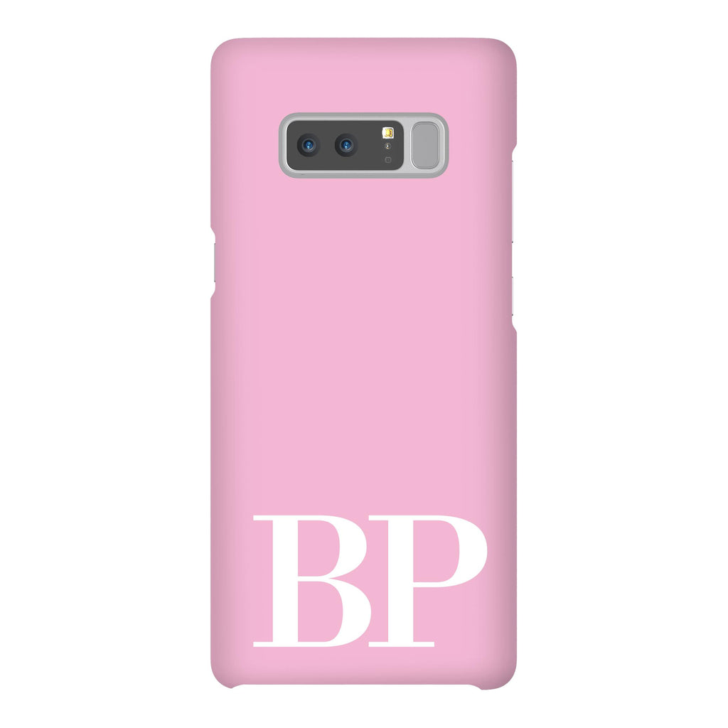 Personalised Pink x White Initials Samsung Galaxy Note 8 Case