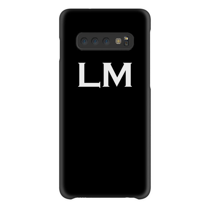 Personalised Black x White Top Initials Samsung Galaxy S10 Case