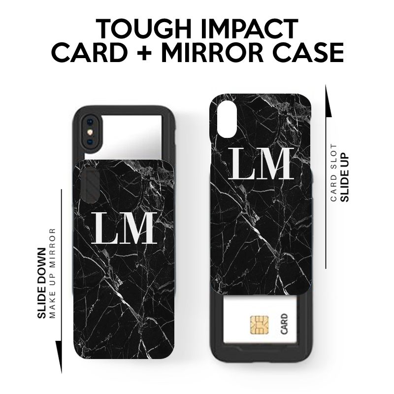 Personalised Black Marble Initials Samsung Galaxy S20 Case