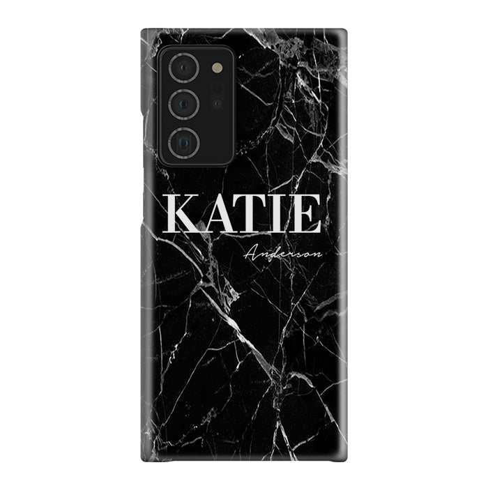 Personalised Black Marble Name Samsung Galaxy Note 20 Ultra Case