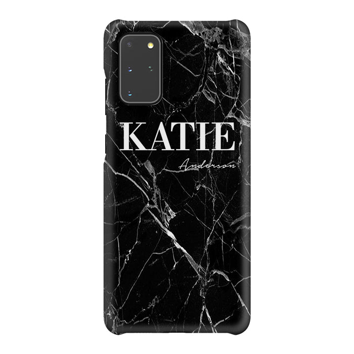 Personalised Black Marble Name Samsung Galaxy S20 Plus Case
