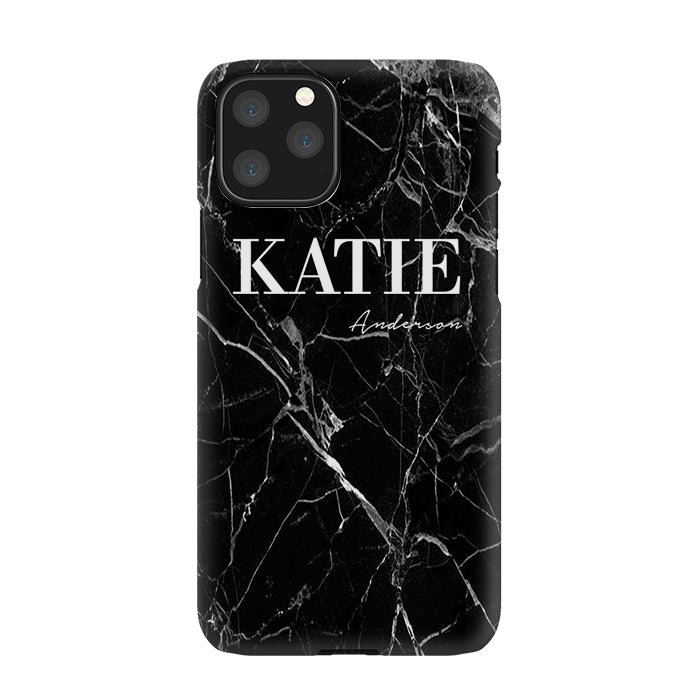 Personalised Black Marble Name iPhone 11 Pro Case