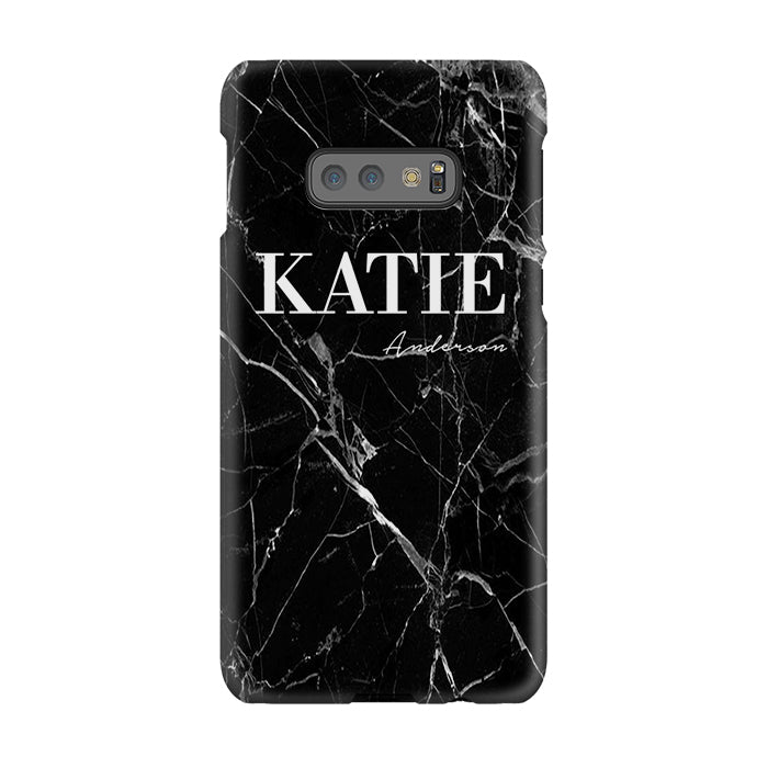 Personalised Black Marble Name Samsung Galaxy S10e Case