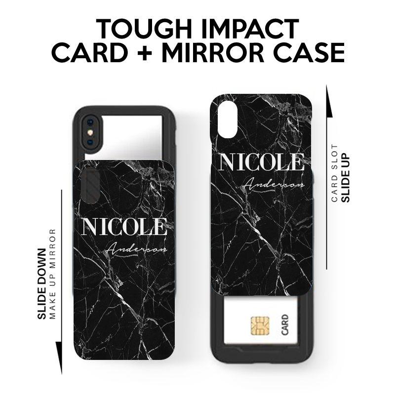 Personalised Black Marble Name iPhone 12 Mini Case