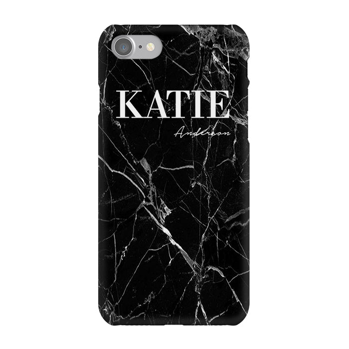 Personalised Black Marble Name iPhone 7 Case