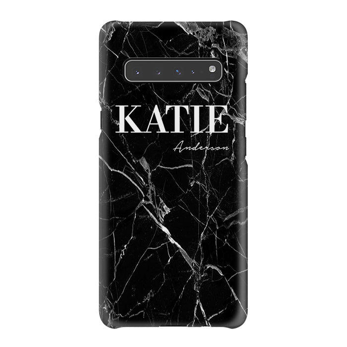 Personalised Black Marble Name Samsung Galaxy S10 5G Case