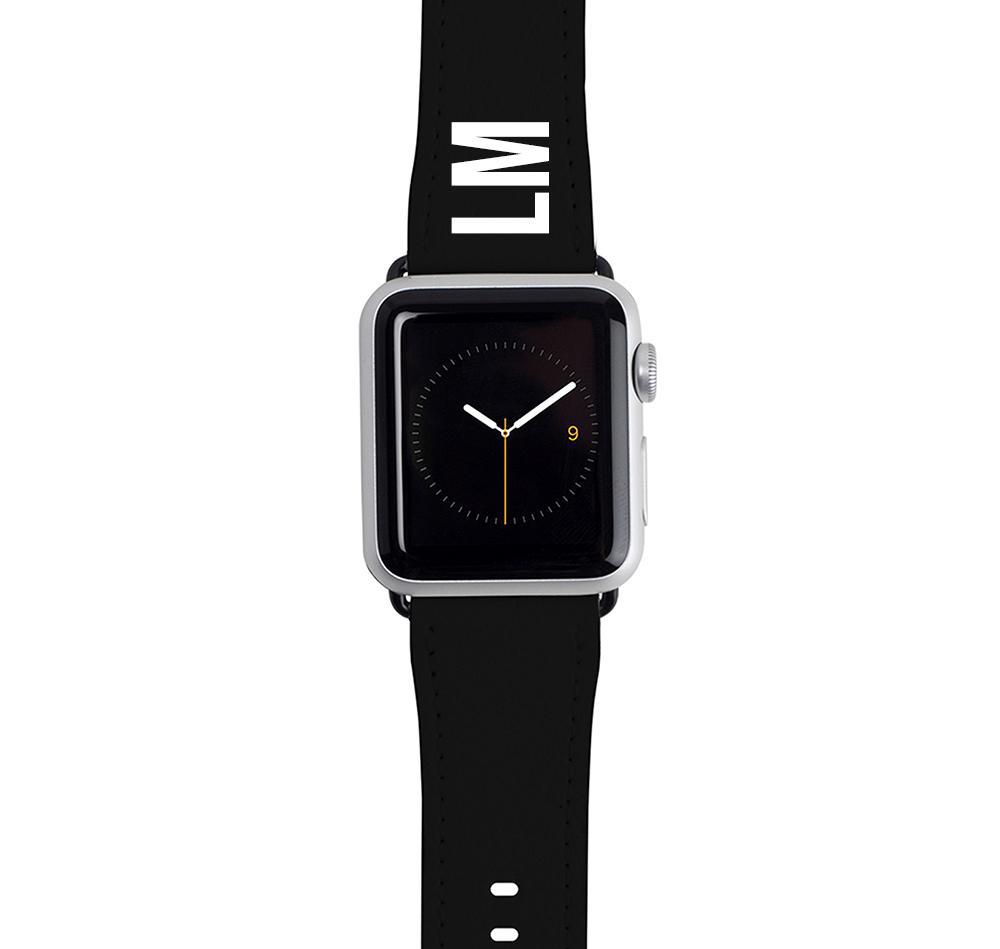 Personalised Black Apple Watch Strap