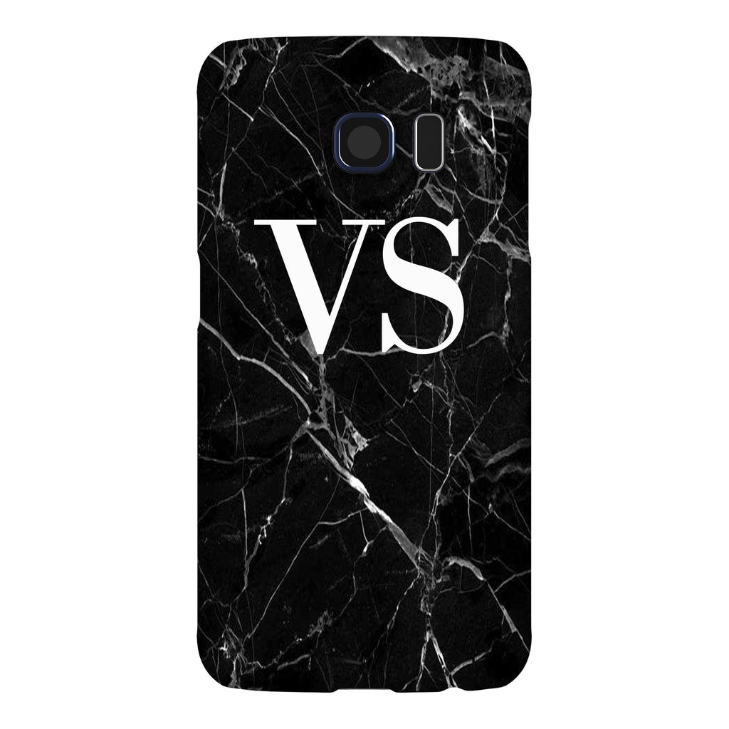 Personalised Black Marble Initials Samsung Galaxy S6 Case