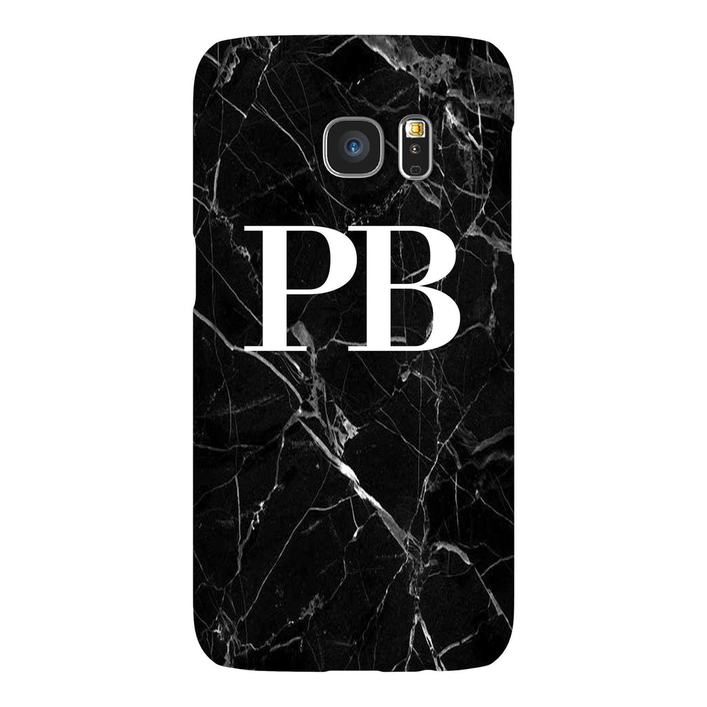 Personalised Black Marble Initials Samsung Galaxy S7 Edge Case