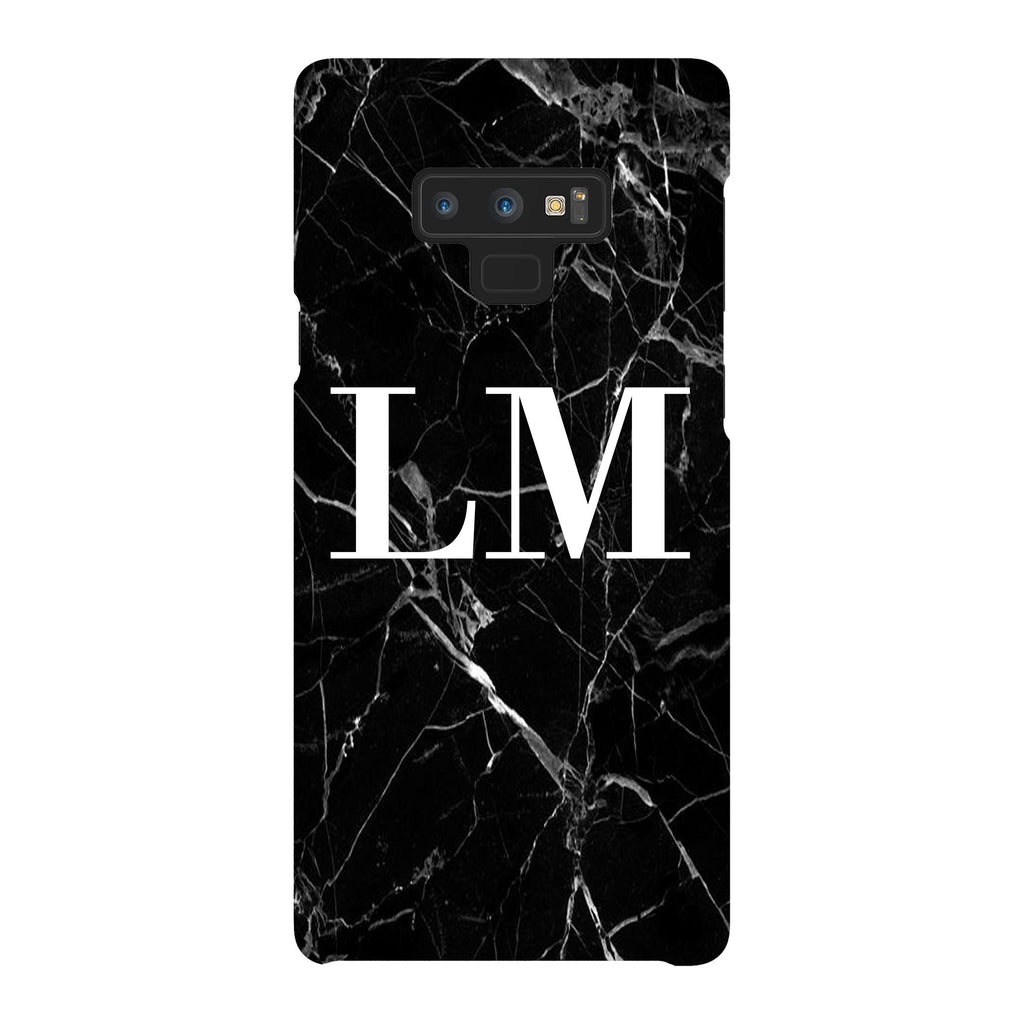 Personalised Black Marble Initials Samsung Galaxy Note 9 Case