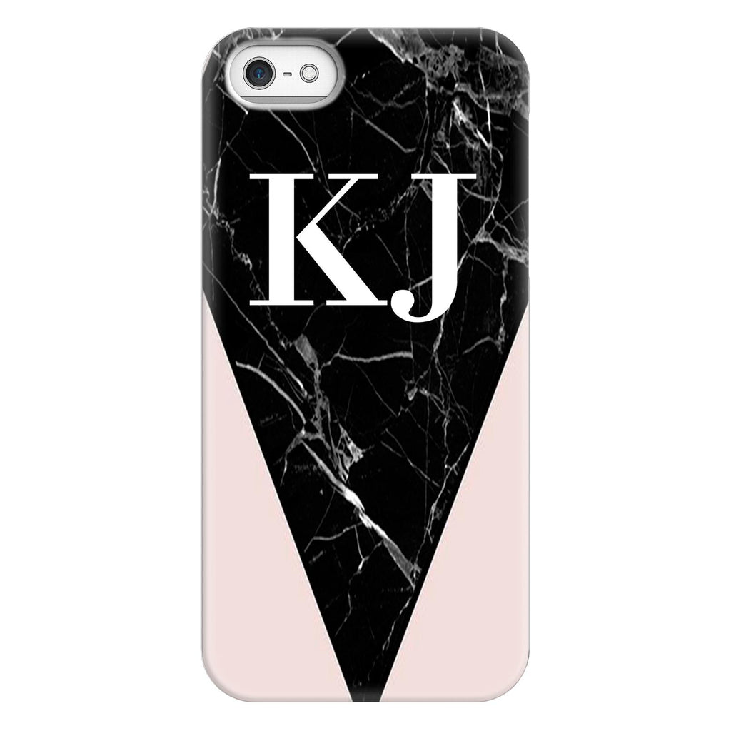 Personalised Pink x Black Marble Contrast iPhone 5/5s/SE (2016) Case