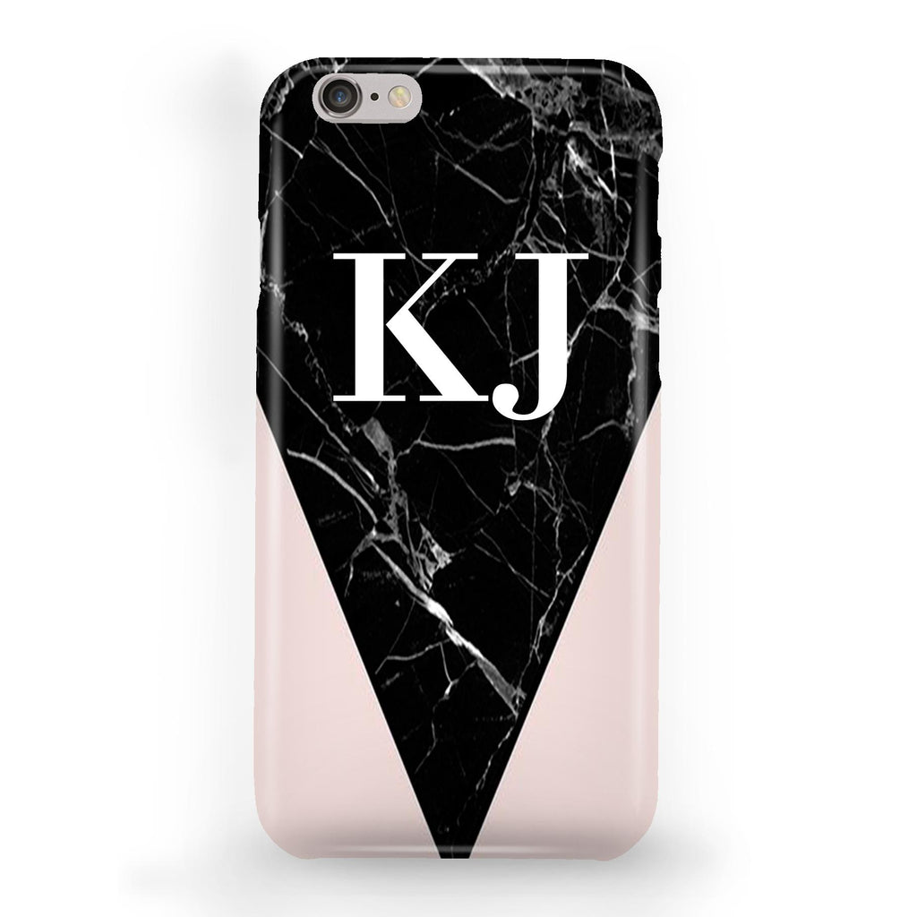 Personalised Pink x Black Marble Contrast iPhone 6/6s Case
