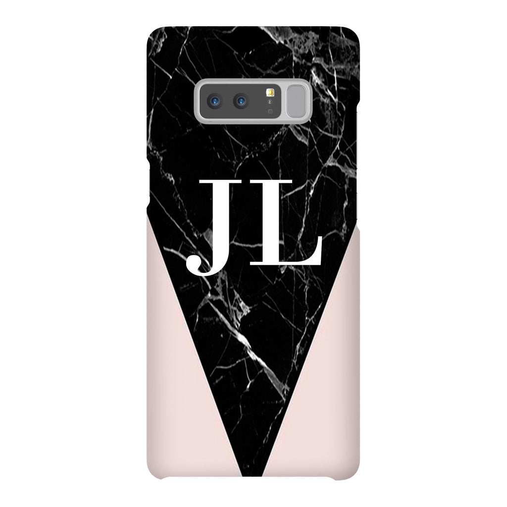 Personalised Pink x Black Marble Contrast Samsung Galaxy Note 8 Case
