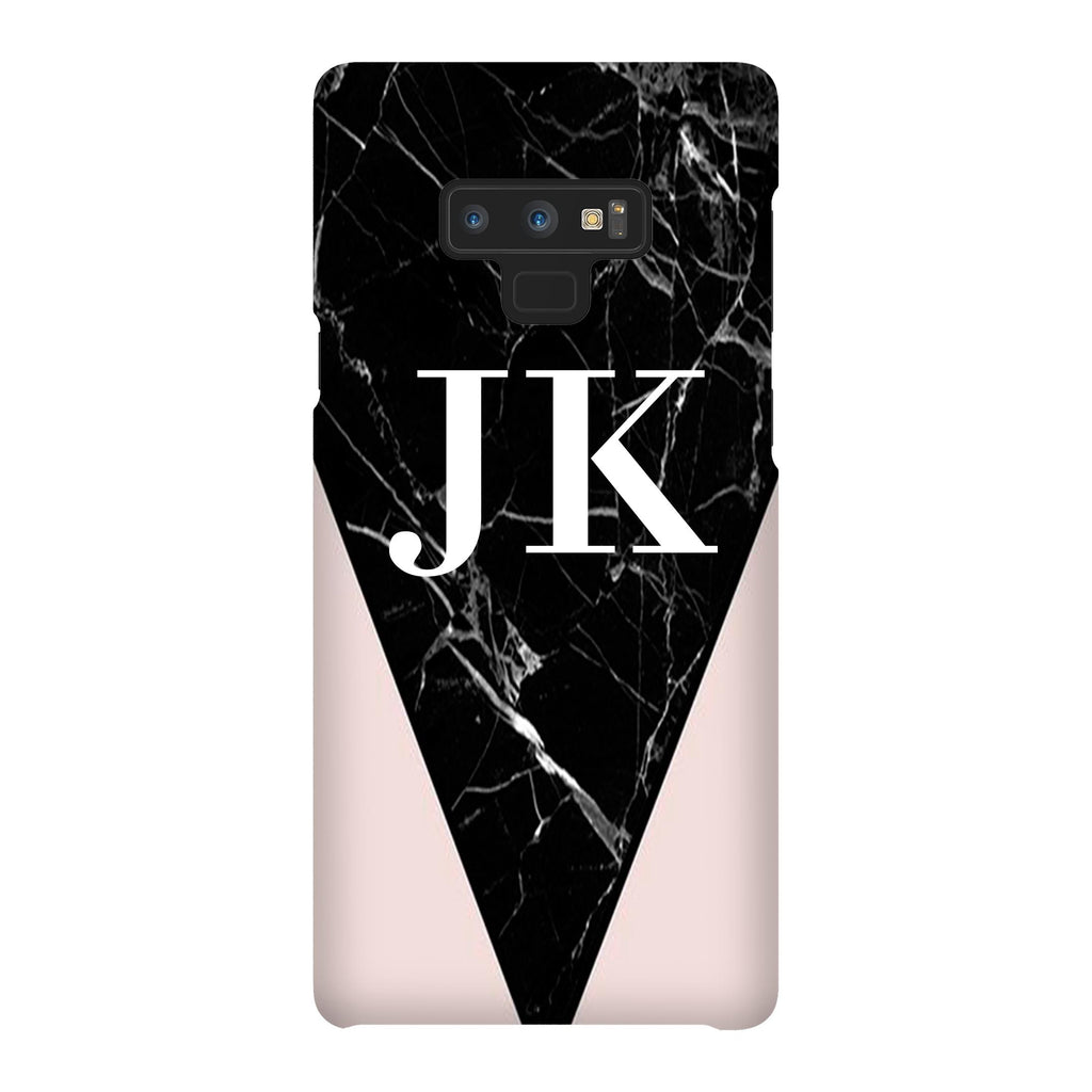 Personalised Pink x Black Marble Contrast Samsung Galaxy Note 9 Case