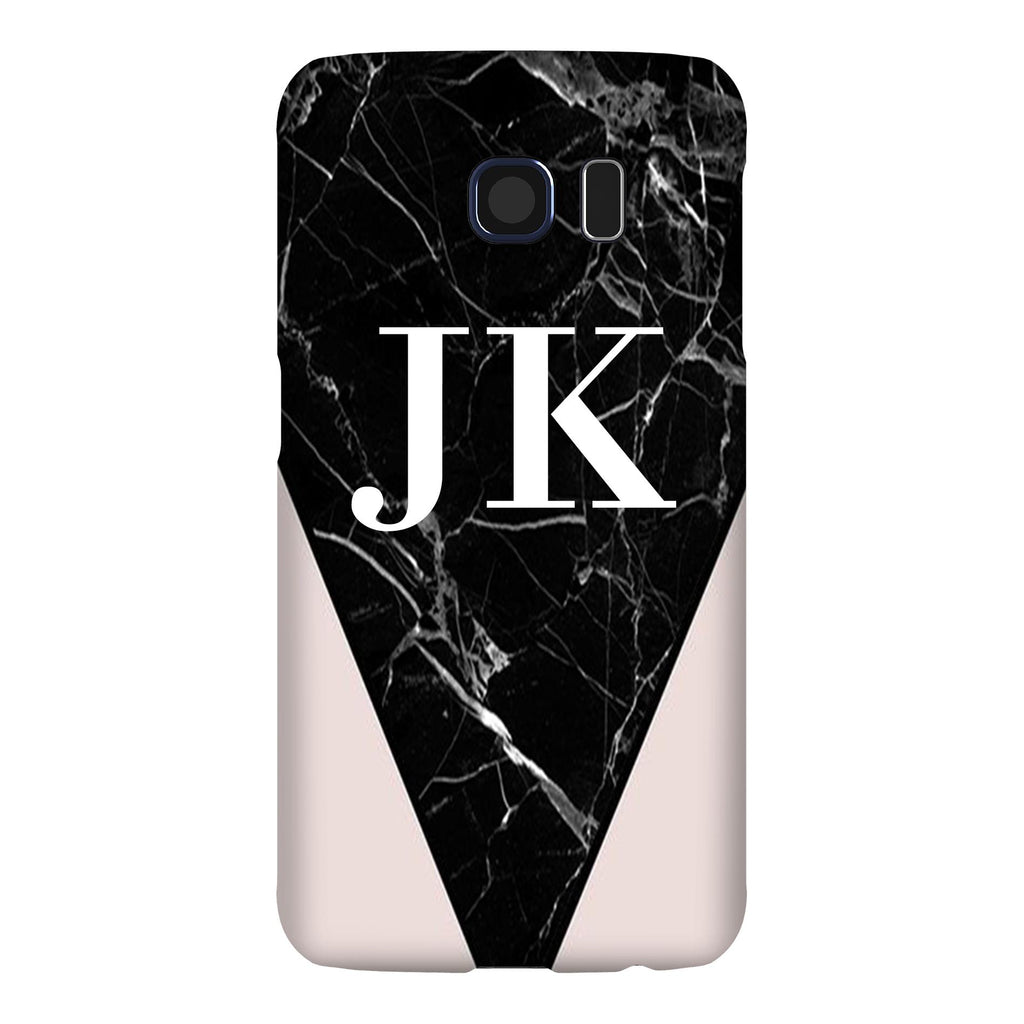 Personalised Pink x Black Marble Contrast Samsung Galaxy S6 Case