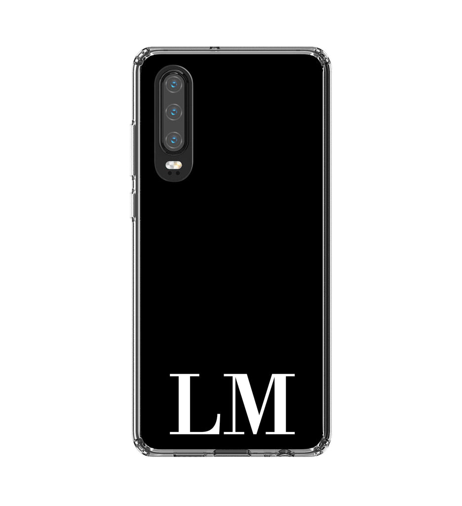 Personalised Black x White Initials Huawei P30 Case