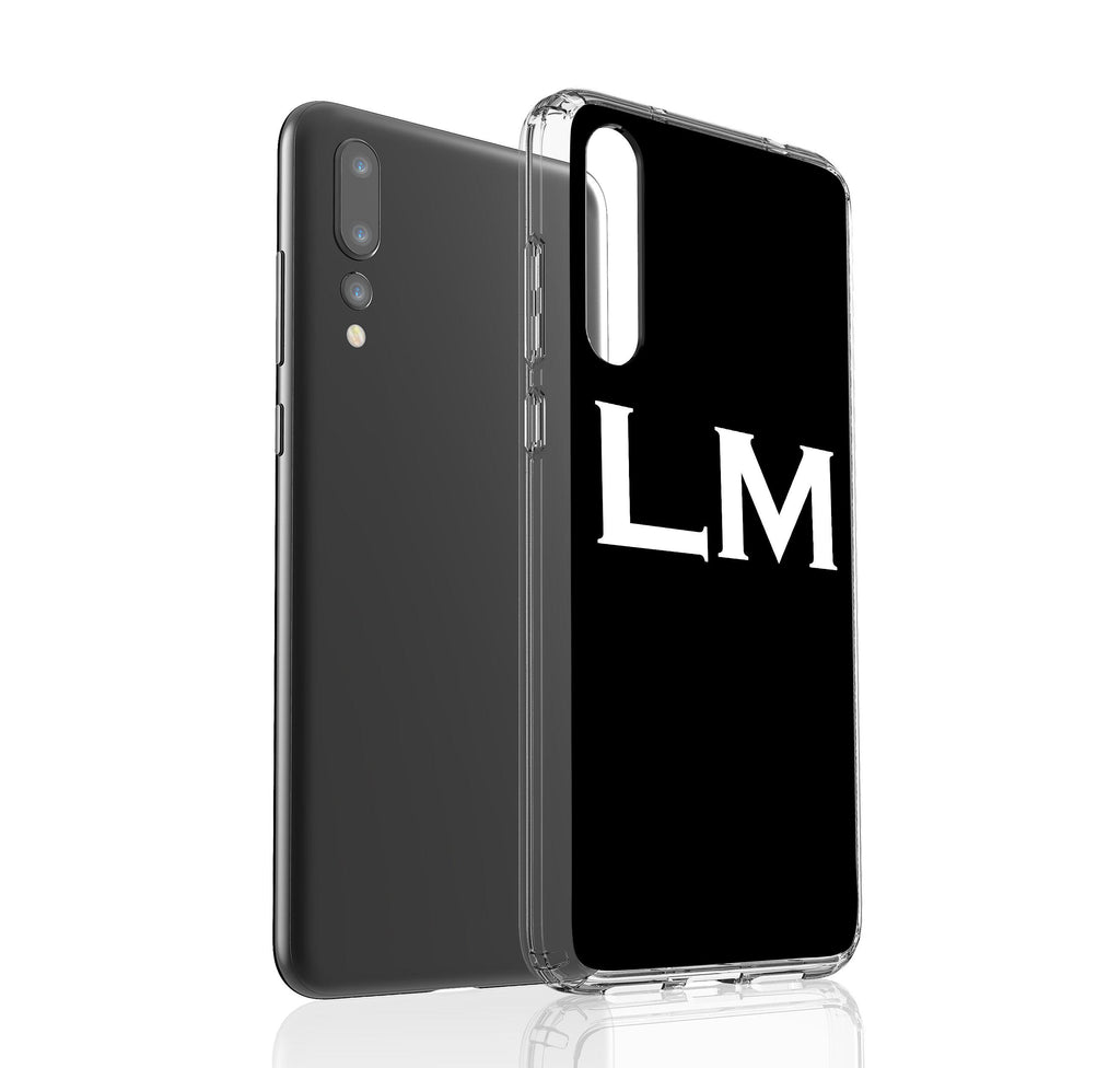 Personalised Black x White Top Initials Huawei P20 Pro Case