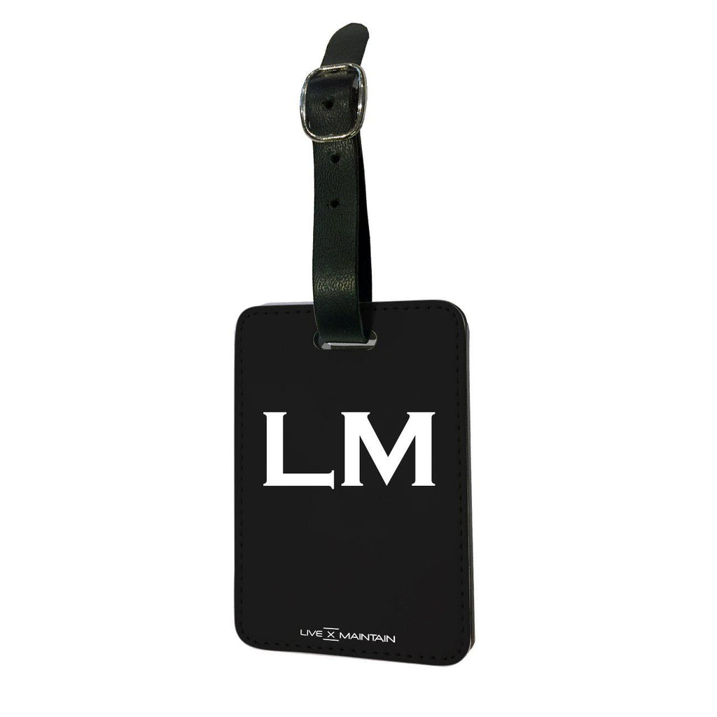 Personalised Black x White Top Initials Luggage Tag
