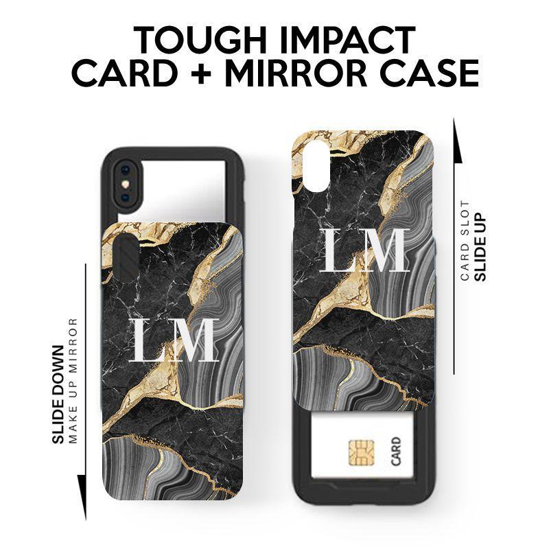 Personalised Black and Gold Marble Name iPhone 12 Pro Case