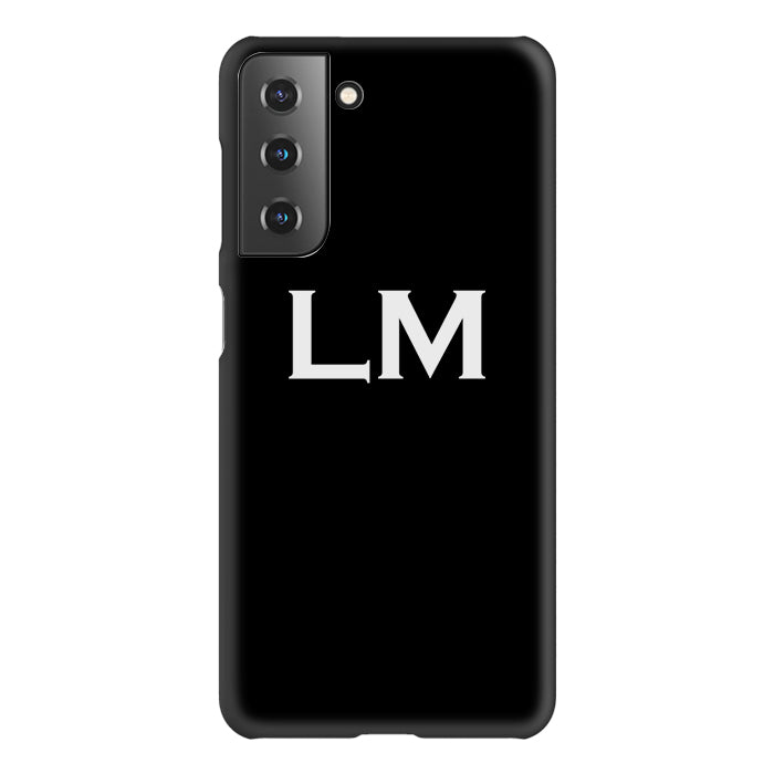 Personalised Black x White Top Initials Samsung Galaxy S21 FE Case