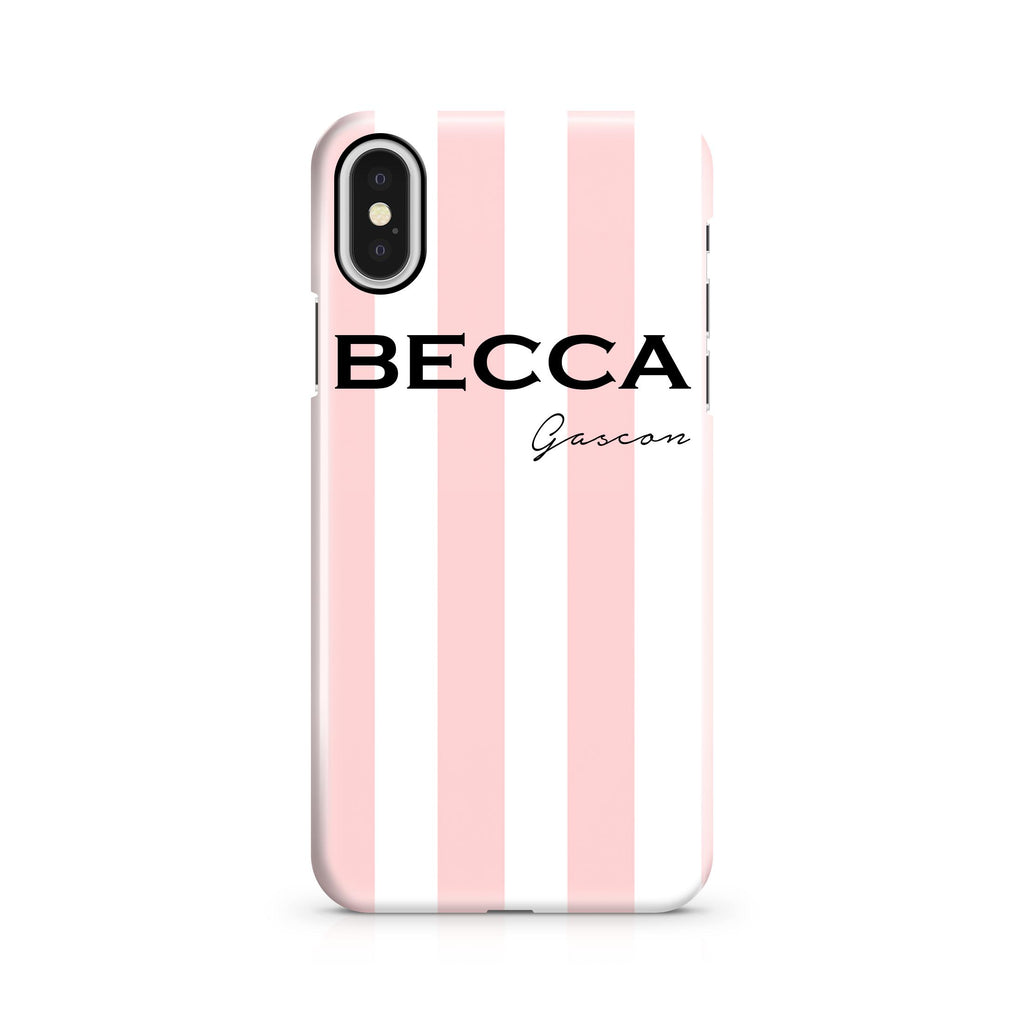 Personalised Bloom Stripe iPhone X Case