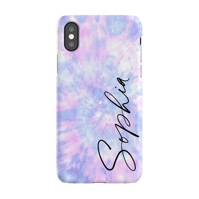 Personalised Blue Tie Dye Name iPhone XS Case
