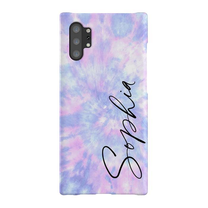 Personalised Blue Tie Dye Name Samsung Galaxy Note 10+ Case