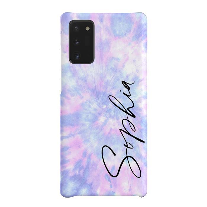 Personalised Blue Tie Dye Name Samsung Galaxy Note 20 Case