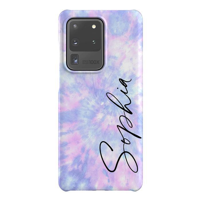 Personalised Blue Tie Dye Name Samsung Galaxy S20 Ultra Case