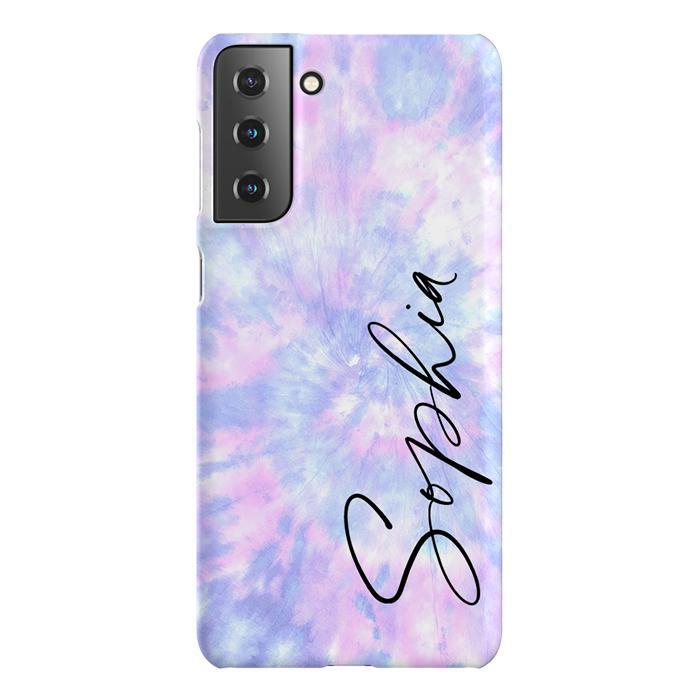 Personalised Blue Tie Dye Name Samsung Galaxy S22 Plus Case