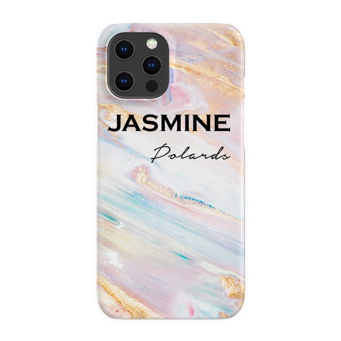 Personalised Blush Marble Name iPhone 12 Pro Max Case