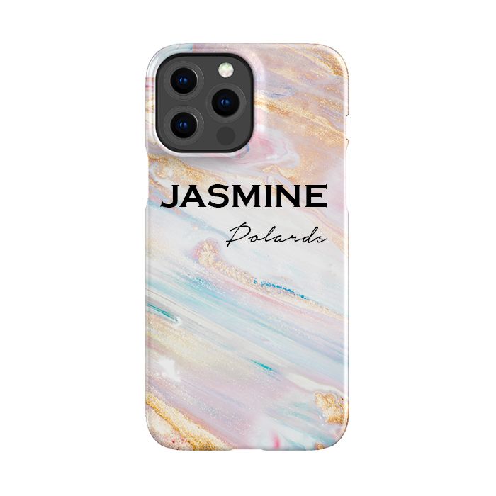 Personalised Blush Marble Name iPhone 15 Pro Case