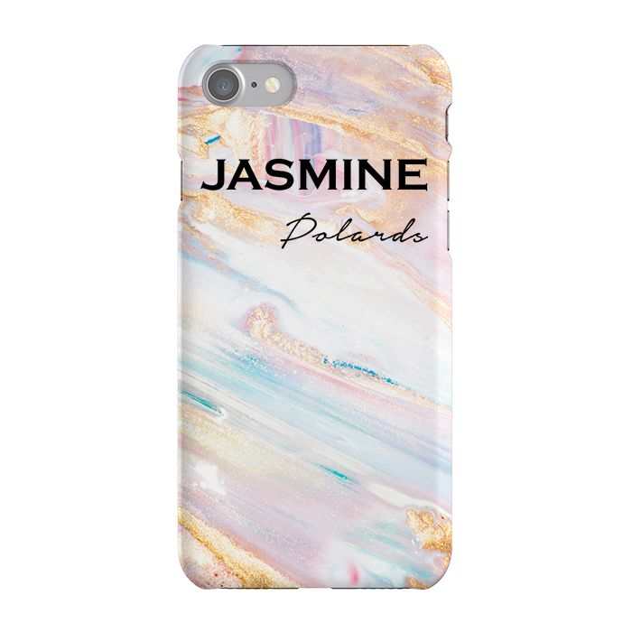 Personalised Blush Marble Name iPhone 7 Case