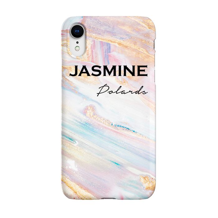 Personalised Blush Marble Name iPhone XR Case