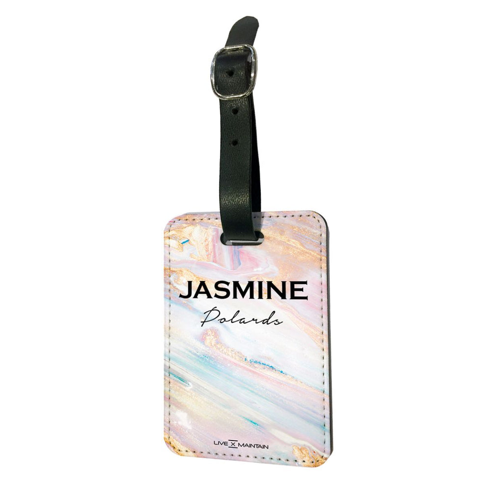 Personalised Blush Marble Name Luggage Tag