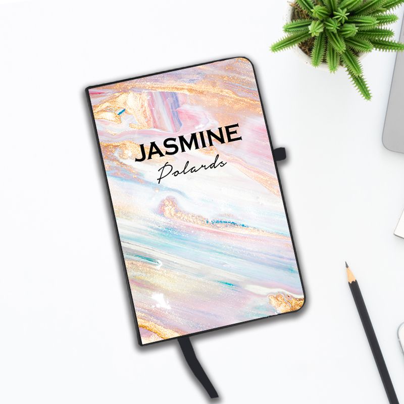 Personalised Blush Marble Name Notebook